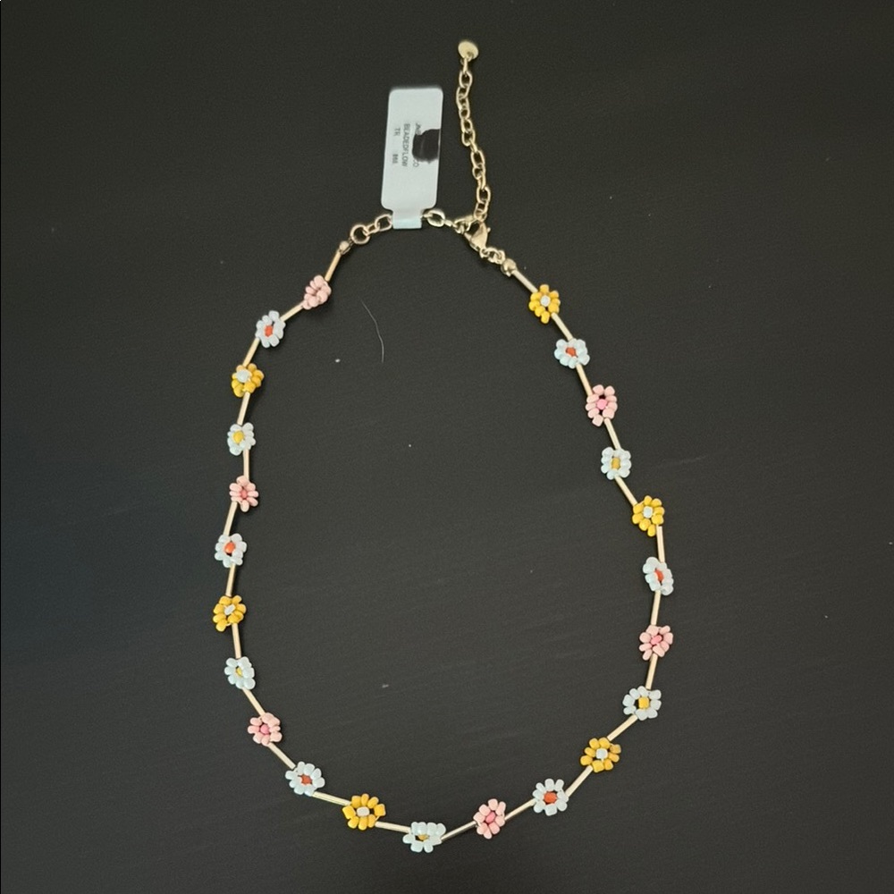 NWT!  Floral Necklace with Pink, Yellow, and White Accents